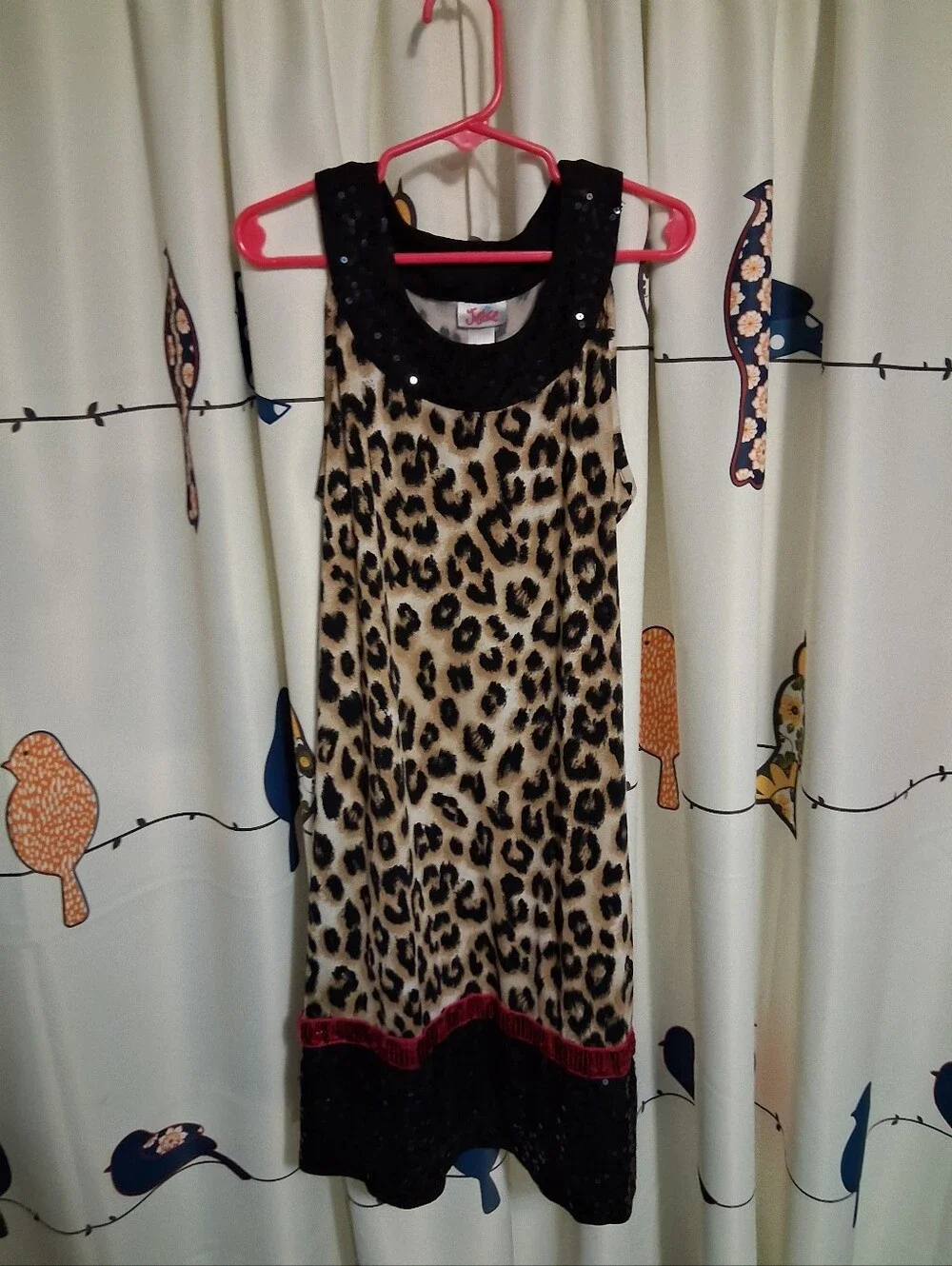 Justice Leopard Print Dress with Black Sequins Size 10 (Girl)